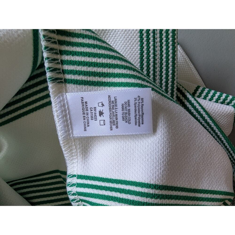 NWT Anthropologie Bishop + Young One-Shoulder Tie Tank Sz XL Green Striped C3412 - Picture 7 of 7